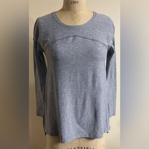 Lululemon Hit Unwind Long Sleeve Heathered Magnet Grey Women's Size 8